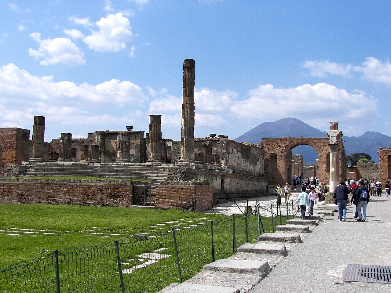 The forum at Pompeii with Vesuvius beyond